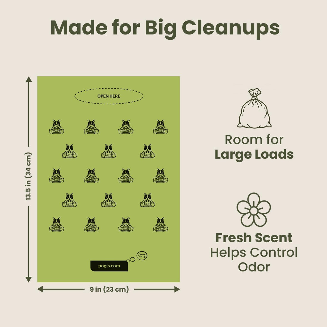 Pogi's Poop Bags – Large, Leak-Proof Dog Waste Bags for Yard or Home