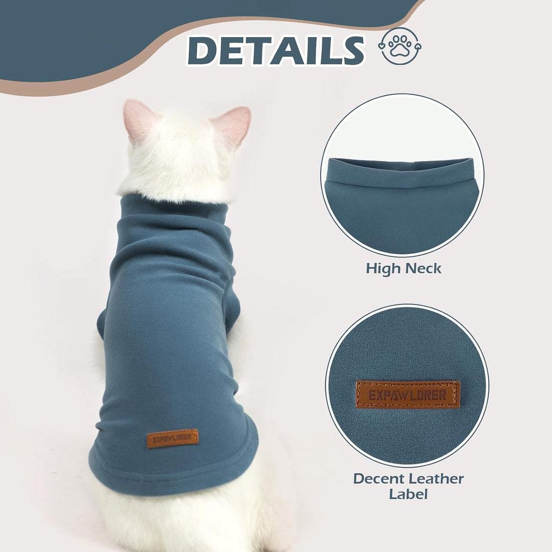 EXPAWLORER Soft Cat Sweater - Sweaters for Cats Only Warm Kitten