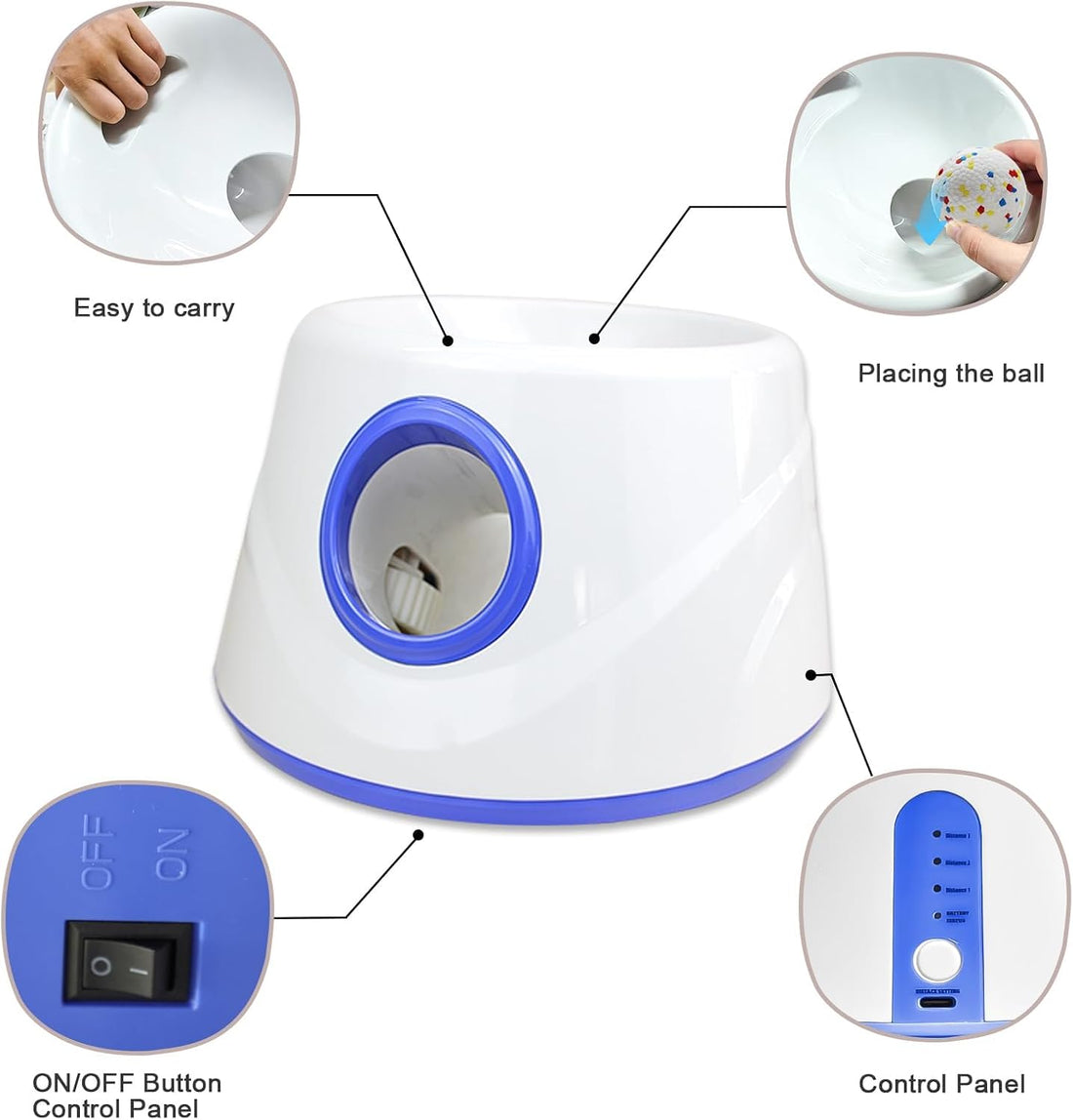 DRK INNOTECK Dog Ball Launcher - Automatic Ball Thrower for Dogs