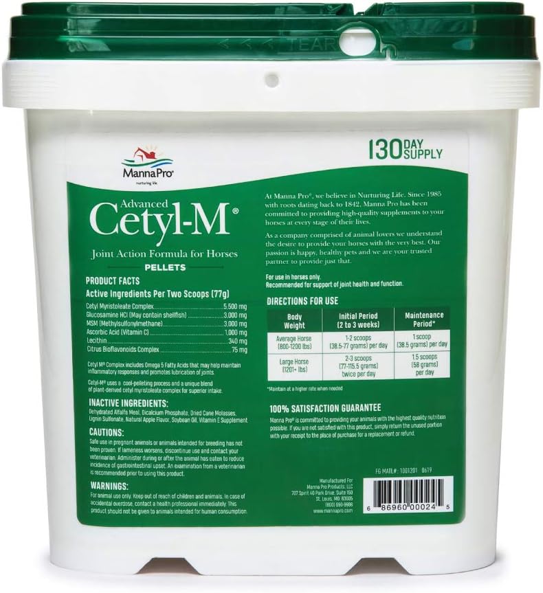 Manna Pro Cetyl-M Horse Joint Supplement with Omega-5, 5.1 lb