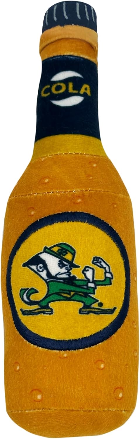 NCAA Notre Dame Fighting Irish Beer Bottle Plush Dog & CAT Squeak Toy