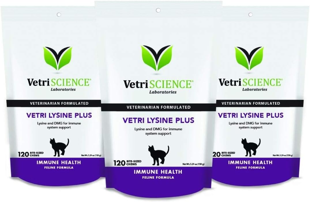 VetriScience Lysine Immunity Health for Cats, Chicken, 3 Pack