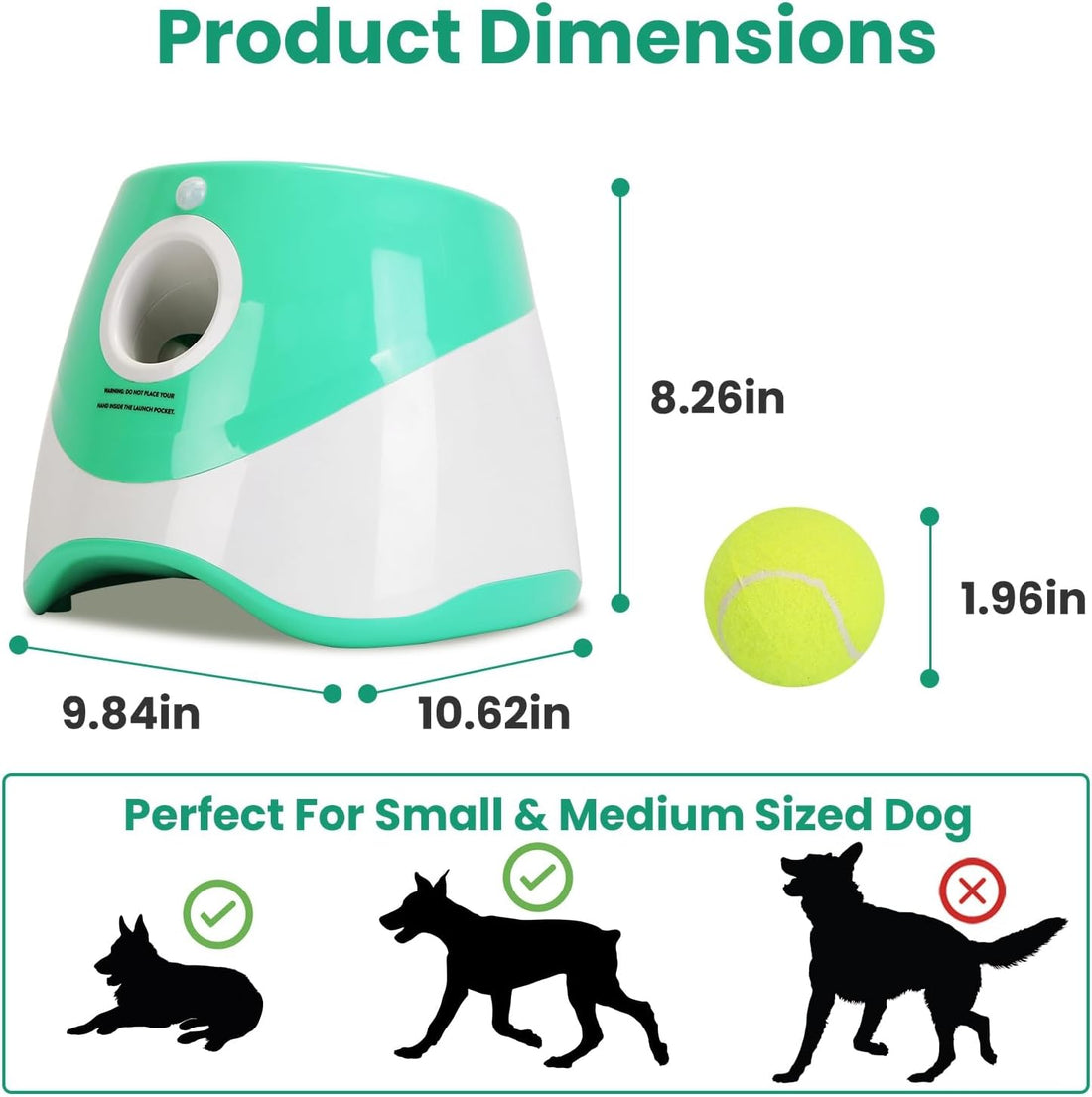 Automatic Dog Ball Launcher, Dog Ball Thrower with 9.84-29.52ft 3