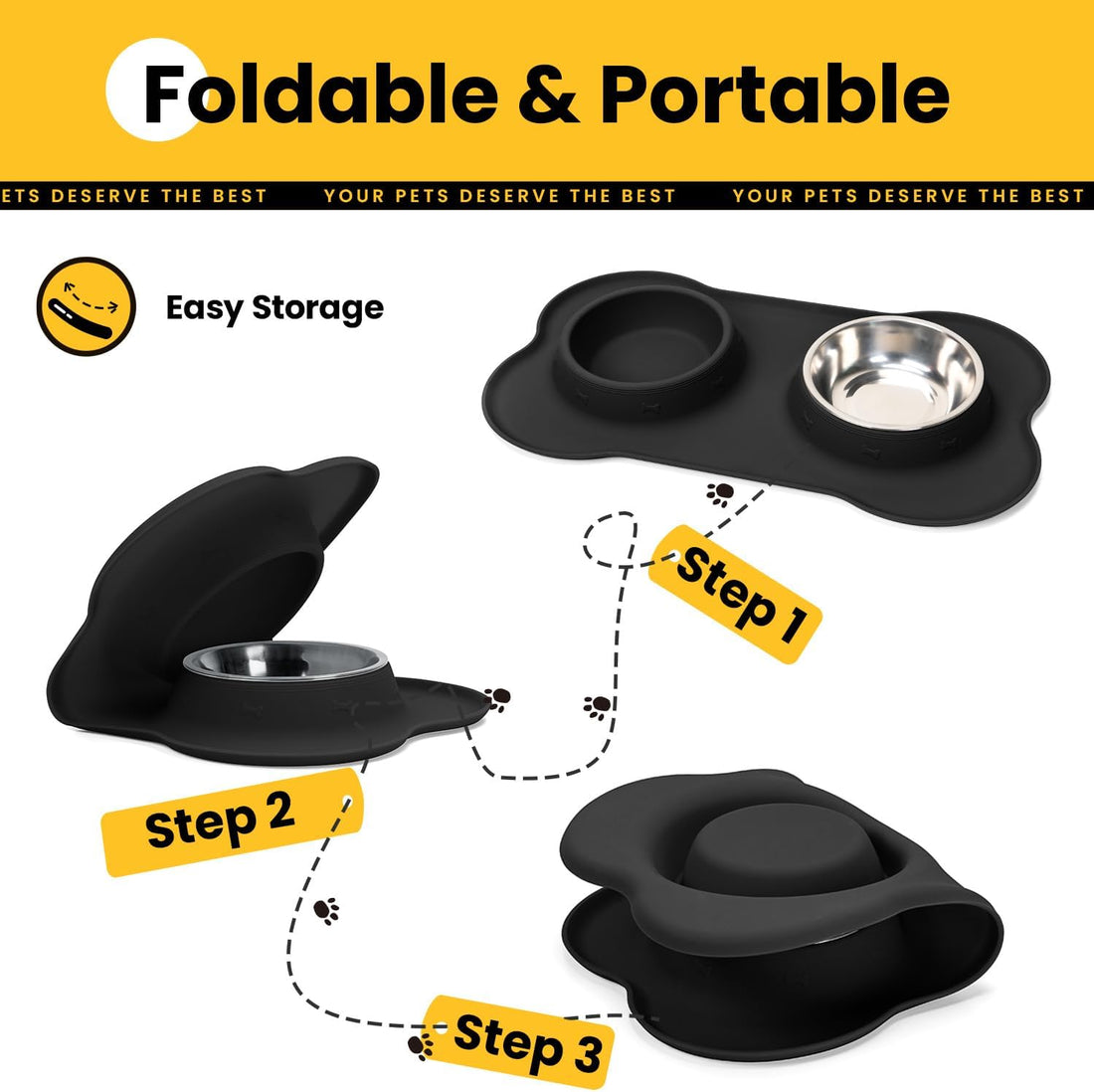 Conlun Dog Bowls with Silicone Feeding Mat