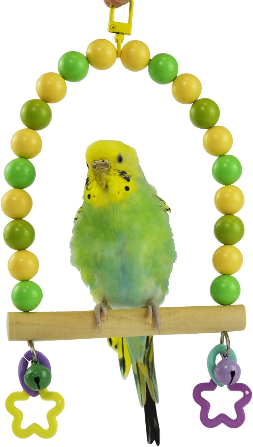 Wooden Bird Cage Swing Perch for Parakeets,Small Parrots Swings