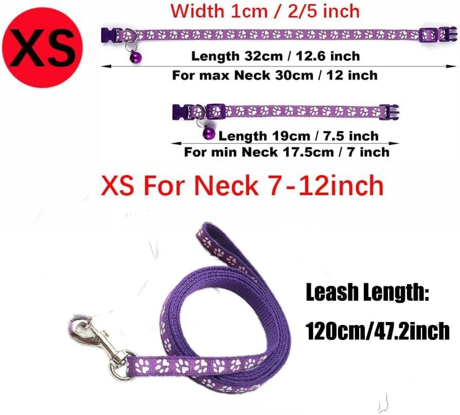 Paw Print Dog Collar Leash Set