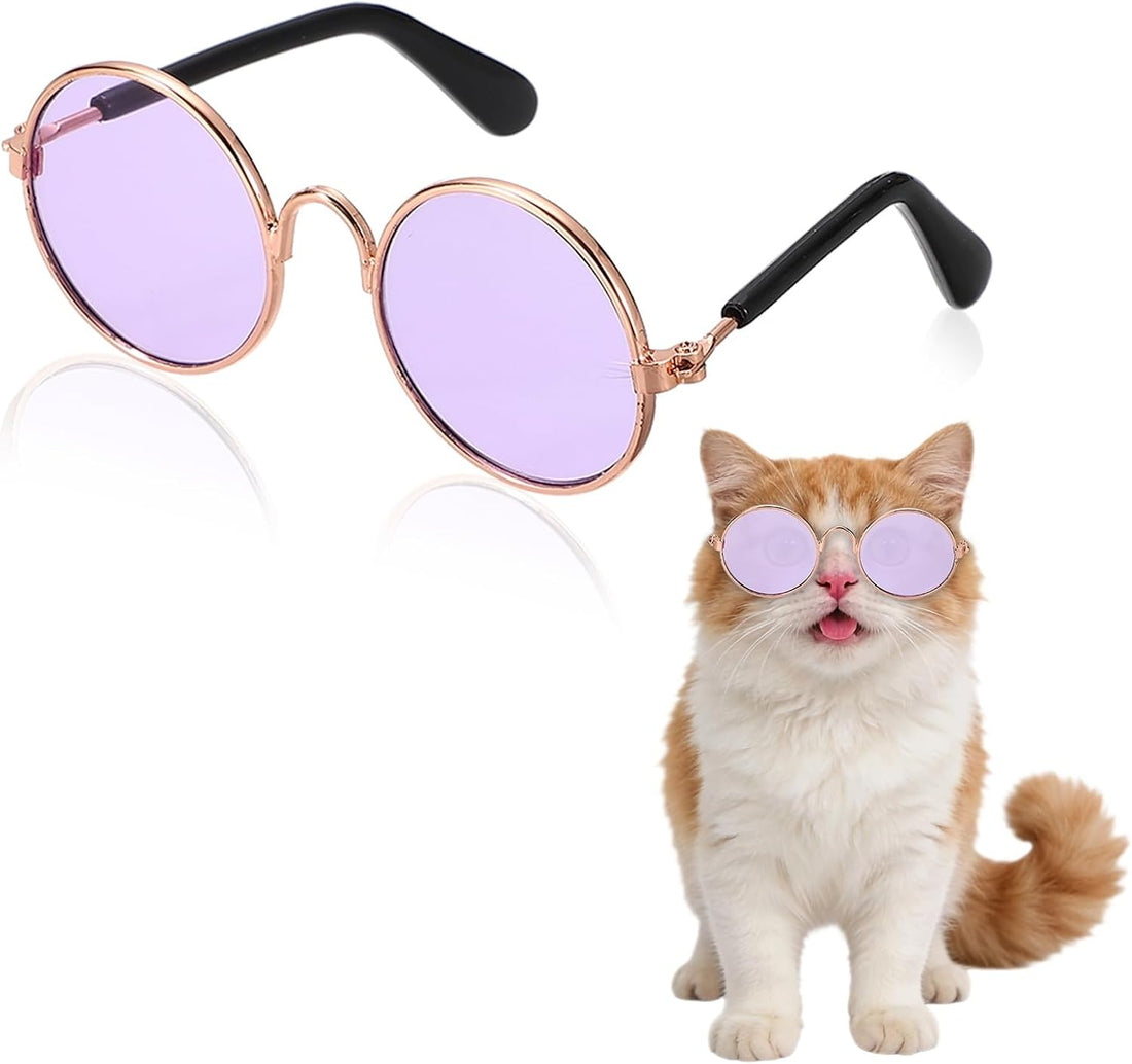 Dog Sunglasses, Retro Dog Kittens Glasses Round