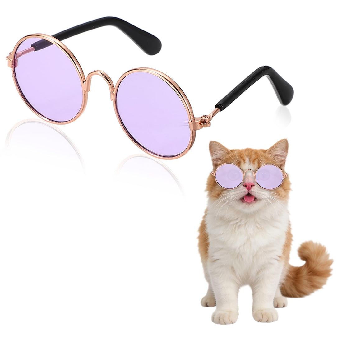 PETAXCELL Dog Sunglasses, Retro Dog Kittens Glasses Classic Metal