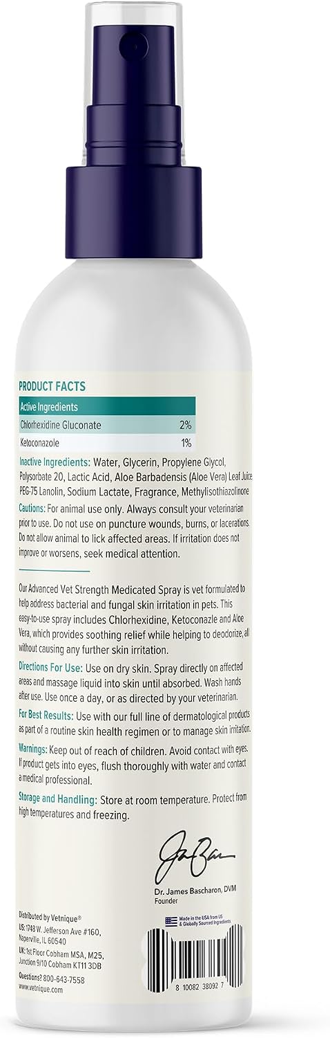 Vetnique Dermabliss Chlorhexidine Spray for Dogs and Cats