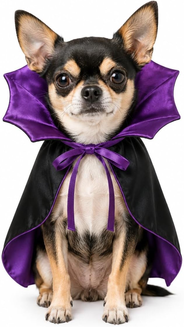 Small Dog Costume for Halloween, Vampire Cloak Dog Halloween Costume