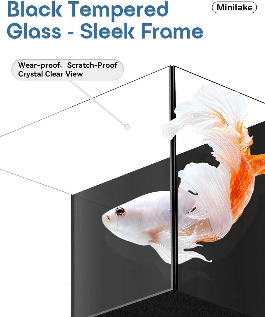 2.5 Gallon Nano Aquarium Starter Kit, Rimless Glass Fish Tank
