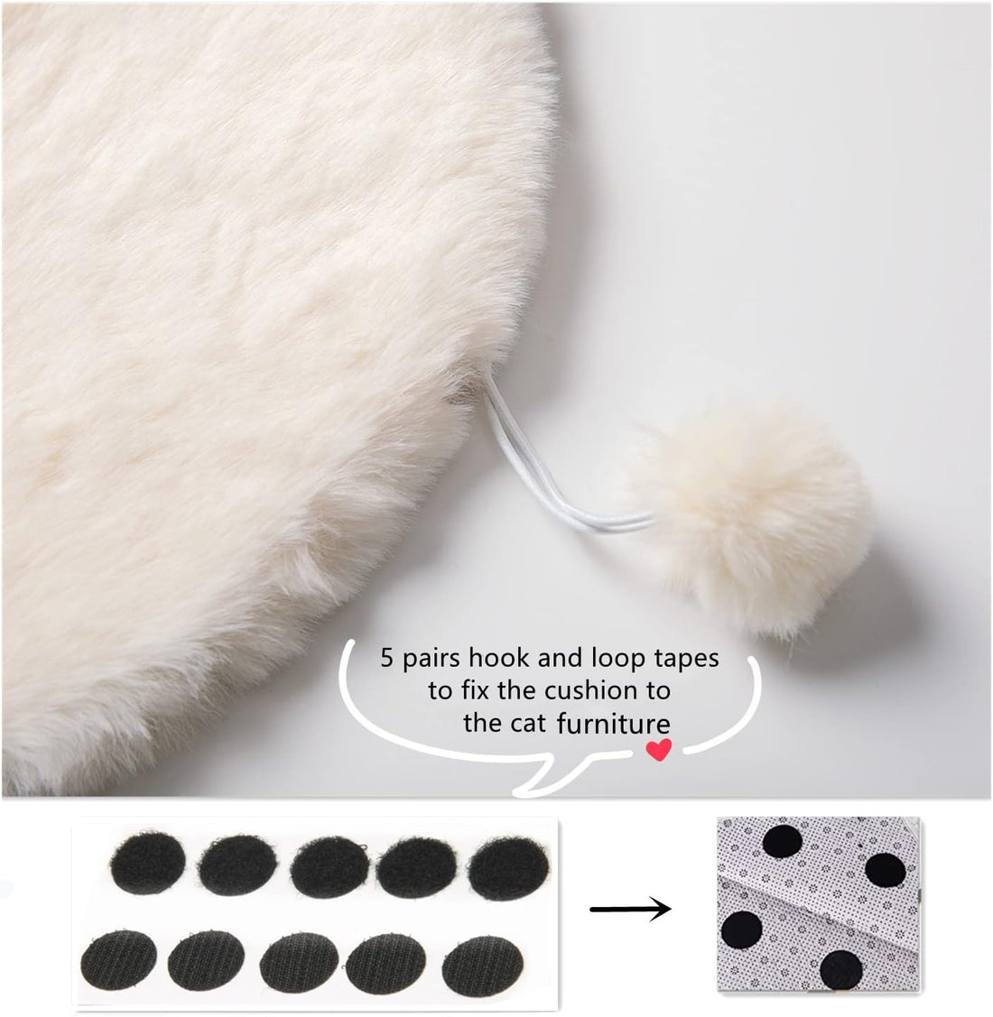 SHENGOCASE 2-Pack 16" Round Faux Rabbit Fur Cat Dog Bed Cushion Pad