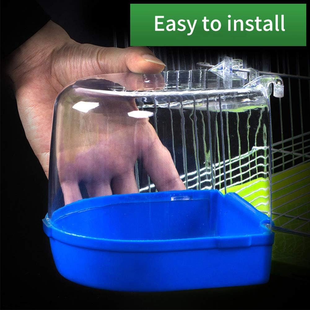 Tfwadmx Bird Cage Bath Parrot Bath Box Accessory Supplies Hanging