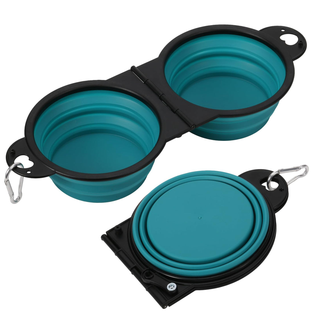 HDhqzm Collapsible Dog Dual Bowls