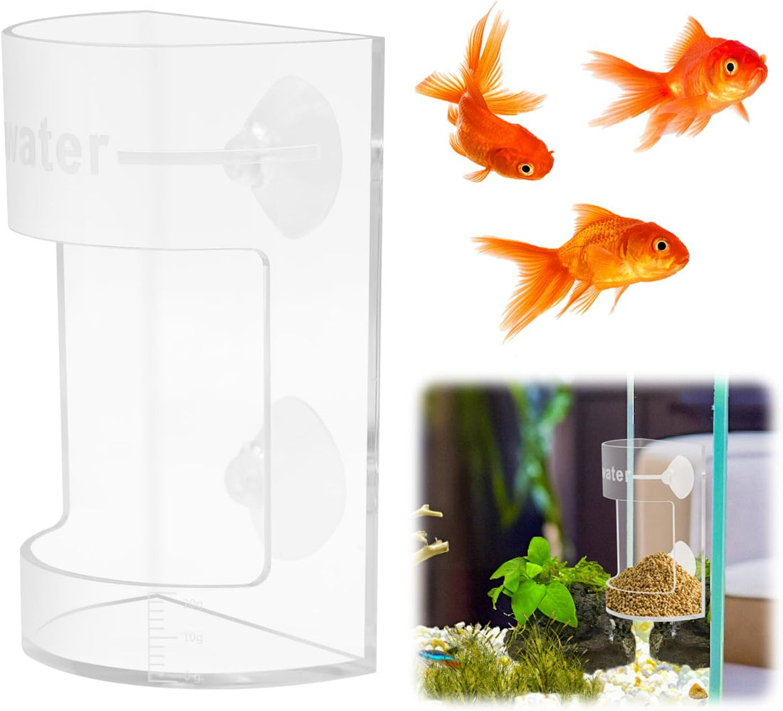 2Pcs Aquarium Fish Feeder Feeding Tray with Suction Cup