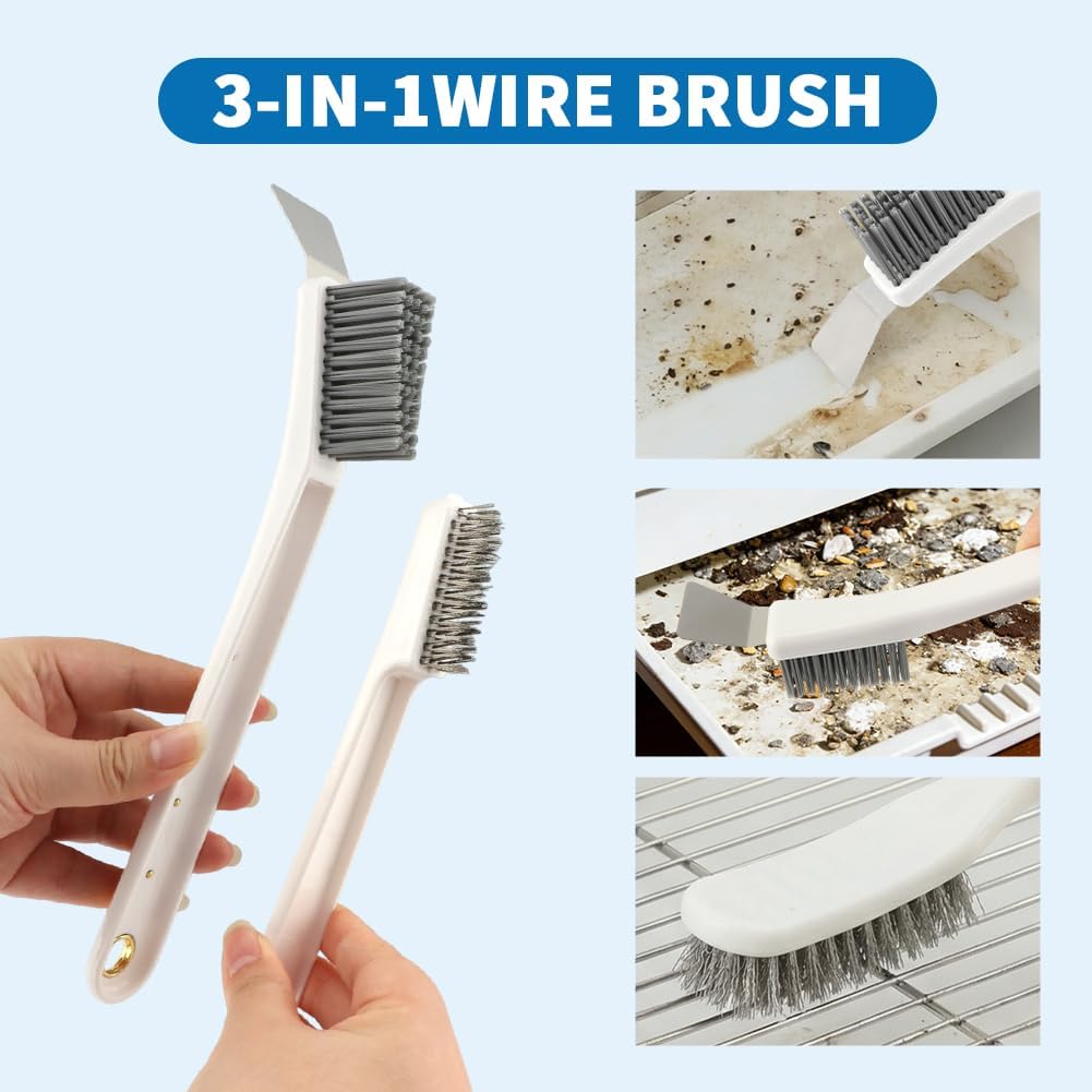 Bird Cage Cleaning Brush Kit 4 Pcs, Bird Poop Remover Tools