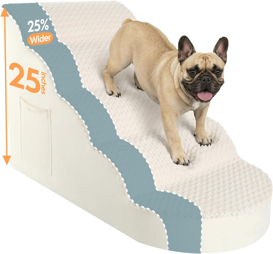 Dog Stairs for Large Dogs, Extra Wide 20" Dog Ramp for Bed