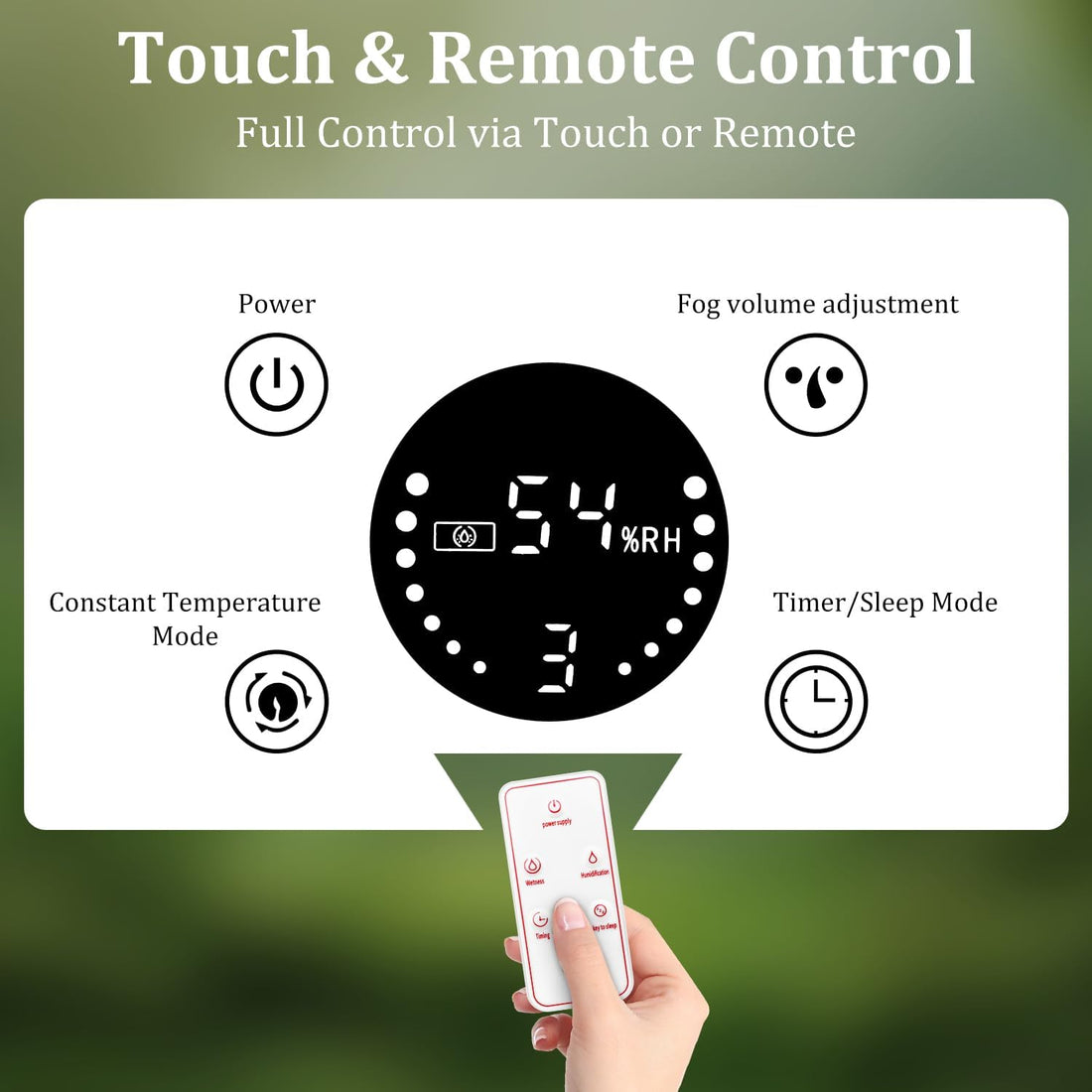 3L Reptile Fogger, Humidity Sensor, Timing System, 3 Mist Levels