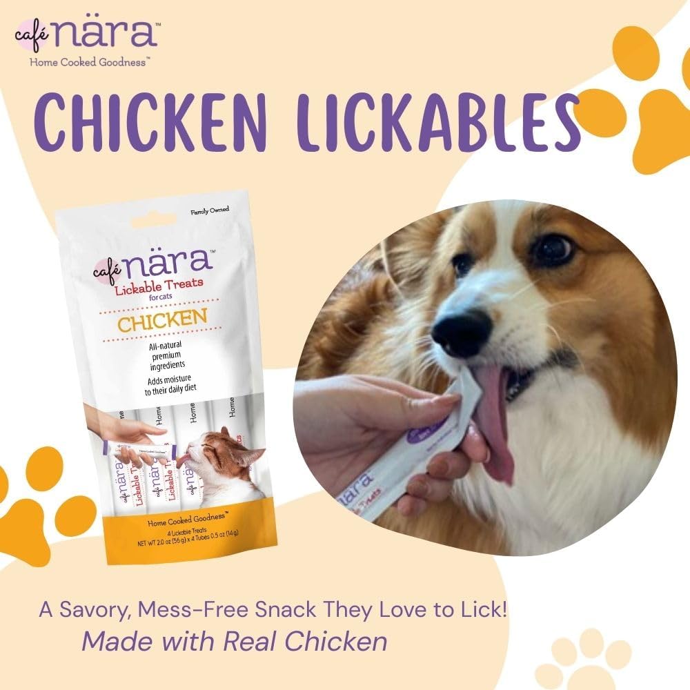Café Nara Chicken Flavored Lickable Treats for Dogs - Pack of 6