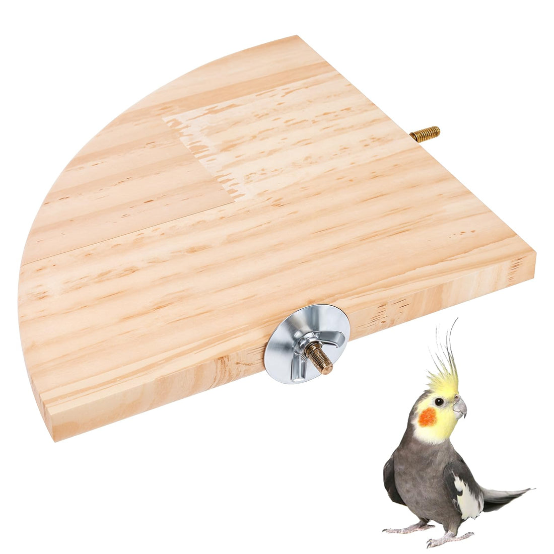 Bird Perch Platform Stand Wooden Parrot Perch Corner 6.7 Inches Fan