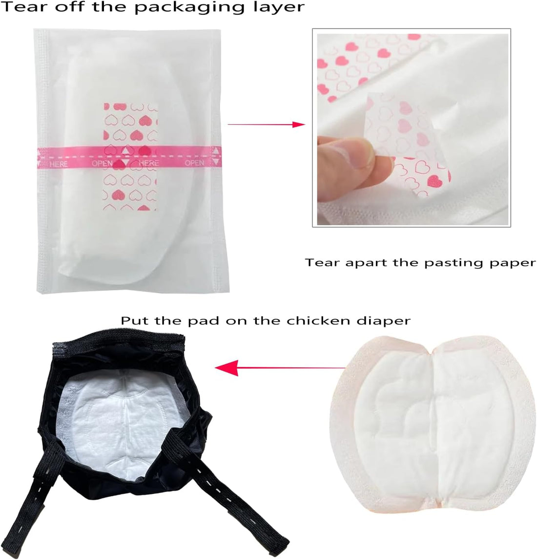Chicken Diaper Pads - 20-Count Pack with Individual Wrapping