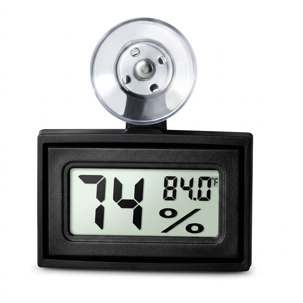 2 Pack Reptile Temperature and Humidity Monitor with Suction Cup