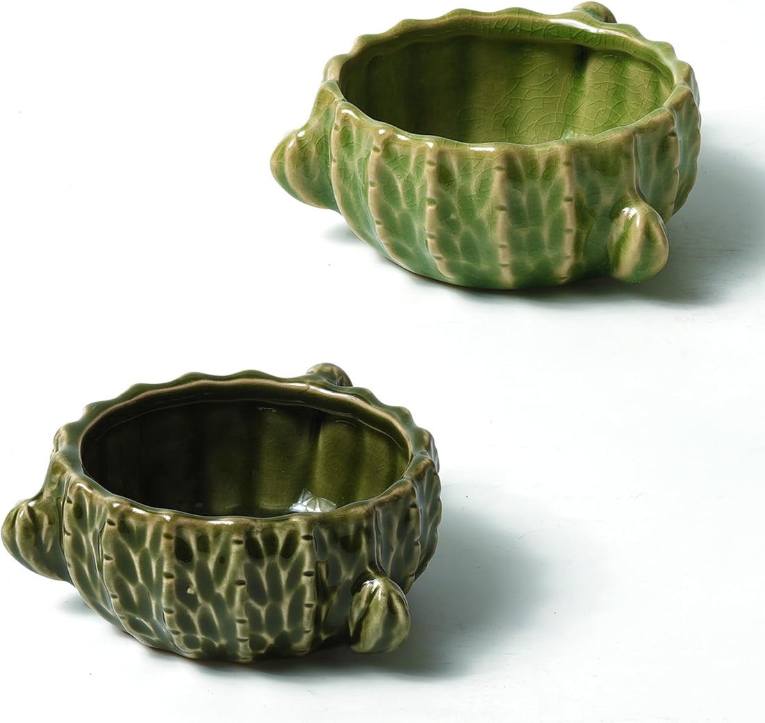 2 Pack Ceramic Hamster Food Bowl Anti-Tip Chew-Proof Water Dish