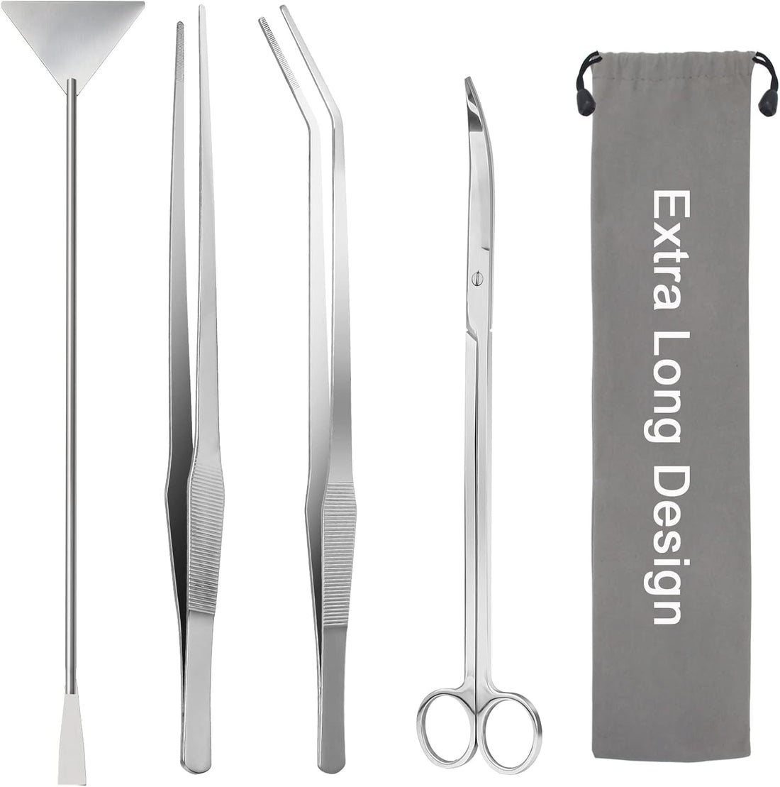 15" Aquarium Aquascape Tools Kit 4P Stainless Steel Aquascaping Set
