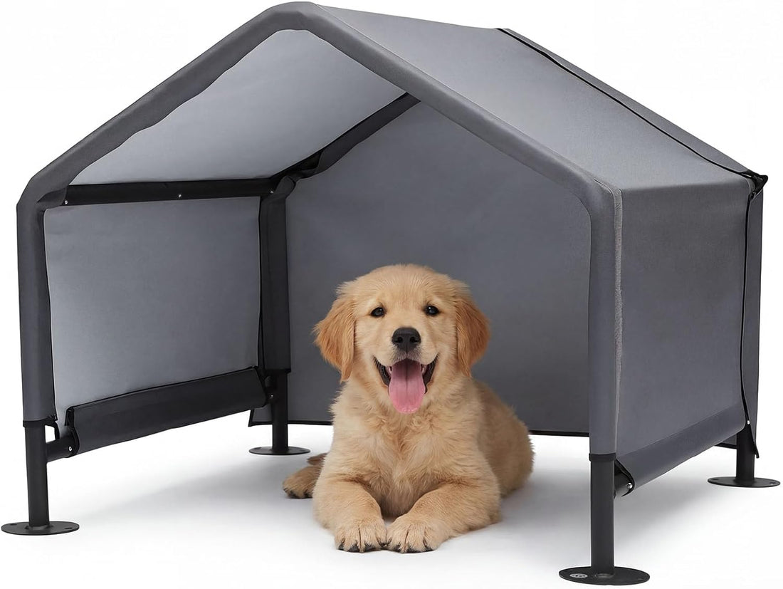 MEWANG Small Dog Tent Outdoor, Pet Shade Shelter Outside, Gray