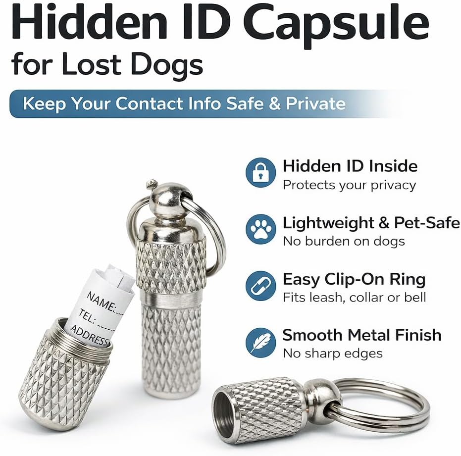 kcrygogo Quiet Brass Pet Bell Set with ID Capsule
