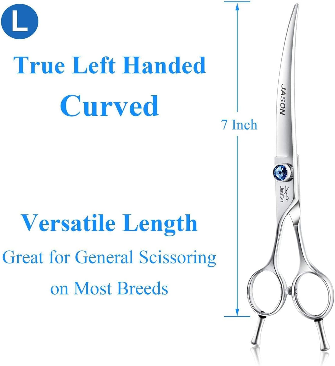 JASON 7" Curved Dog Grooming Scissors