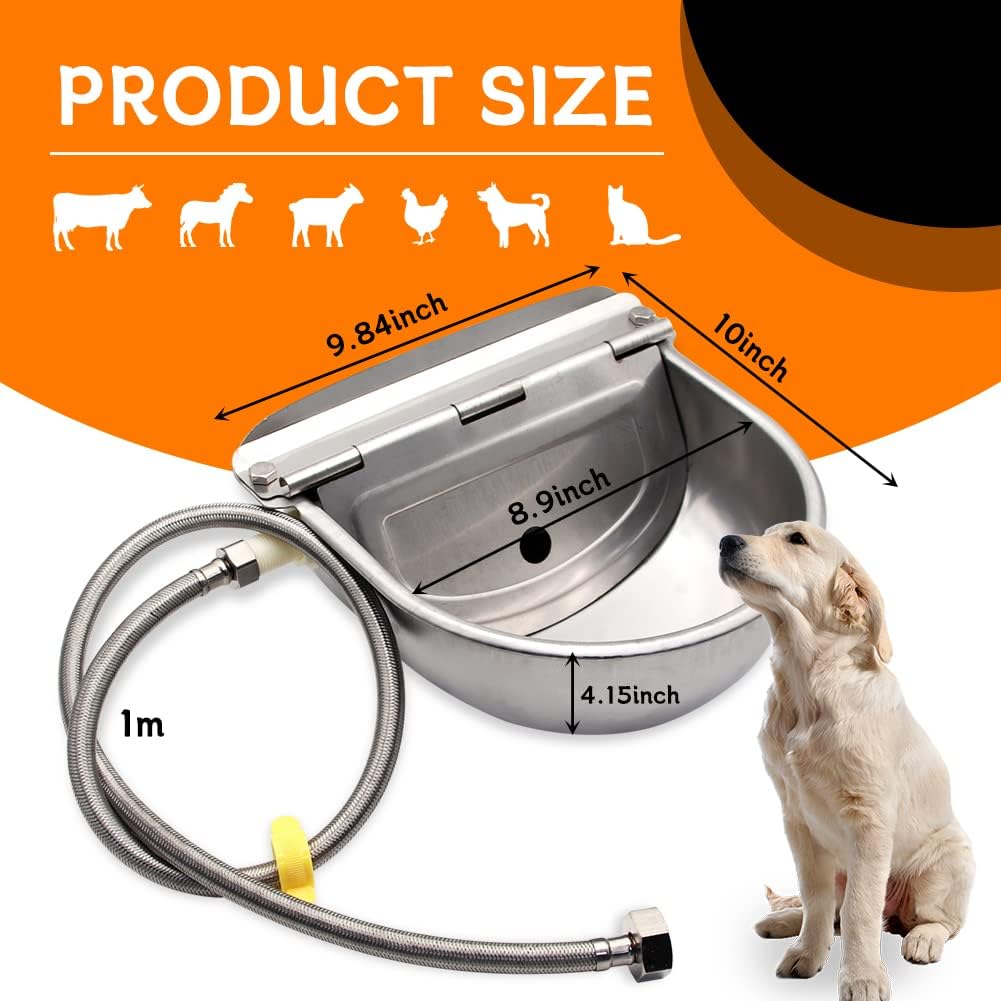 304 Stainless Steel Automatic Livestock Waterer with Float Valve