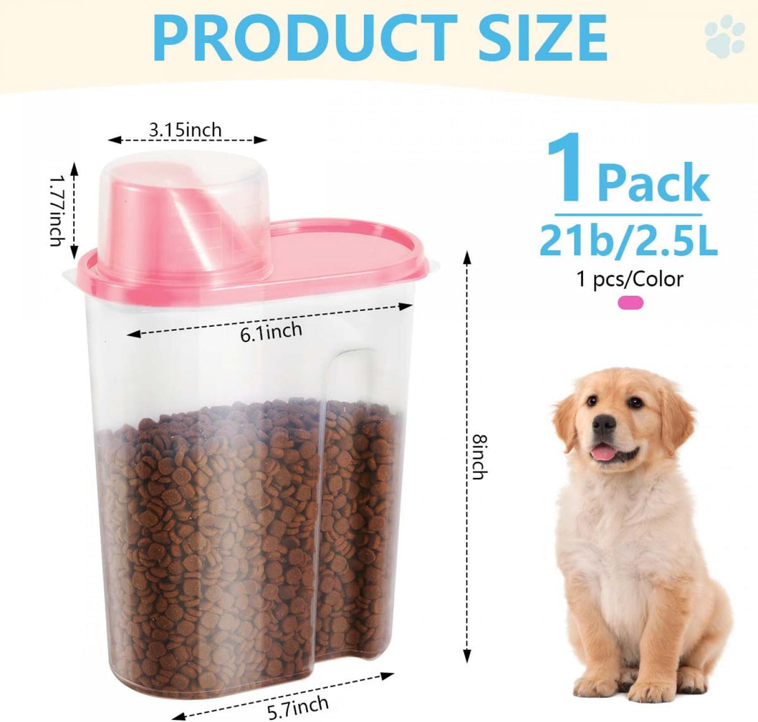 SenseYo Pet Food Storage Container 2lb 2.5L translucent Cat Dog Food