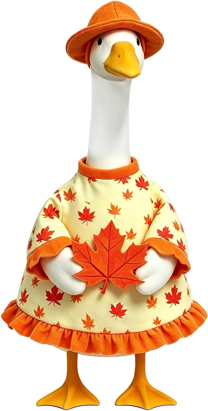 Christmas Porch Goose Outfits Santa Claus Costume for 23 Inch Lawn