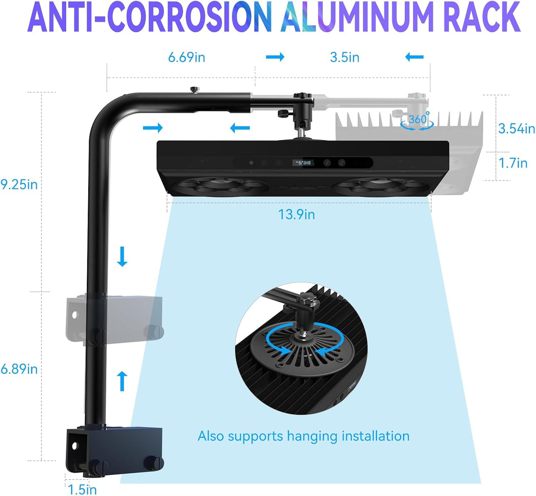 Aquarium Light- 140W Reef Light Wide Coverage Sunrise Sunset