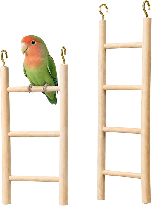 YUXIANLB 2 Pcs Wooden Bird Ladder for Cage