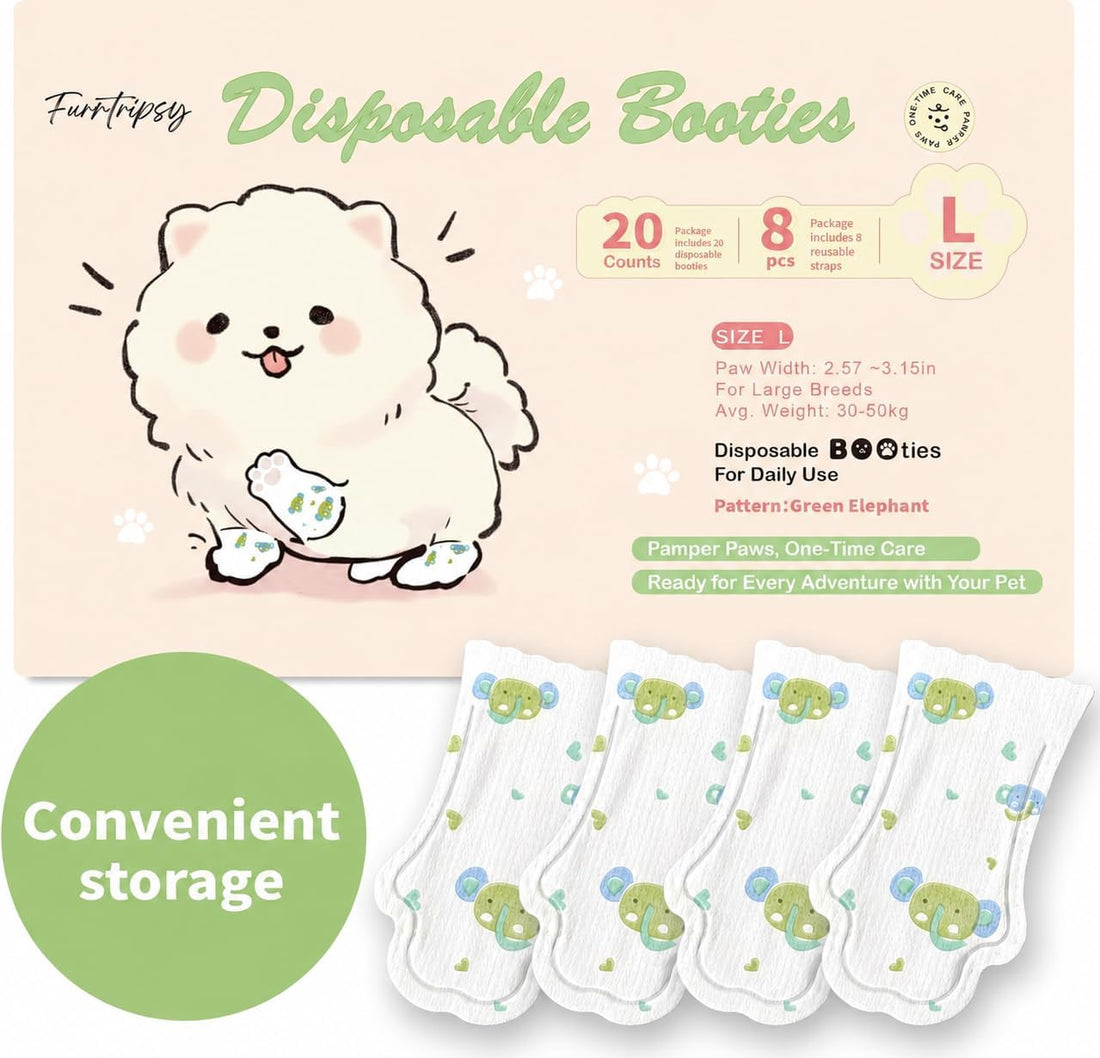 Disposable Dog Booties Waterproof, Paw Protectors, 20 Pcs, Large