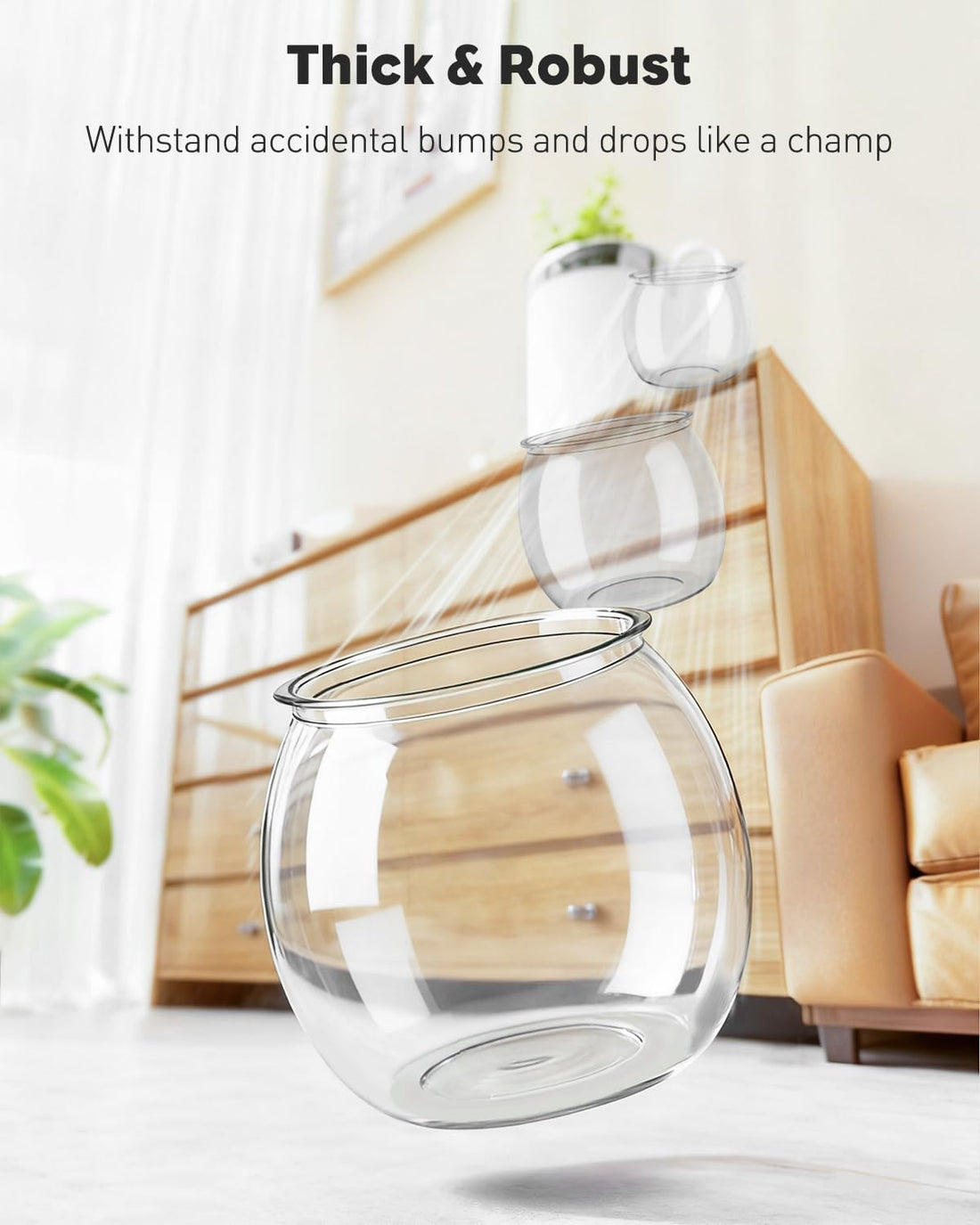Pawfly 0.5 Gallon Mini Plastic Fish Bowl