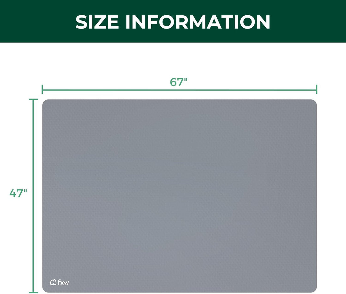 FXW Floor Protector Mat, Waterproof PVC, 67" x 47", Gray