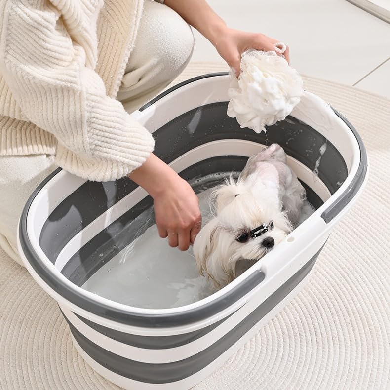 Collapsible Pet Bath Tub with Drain Plug