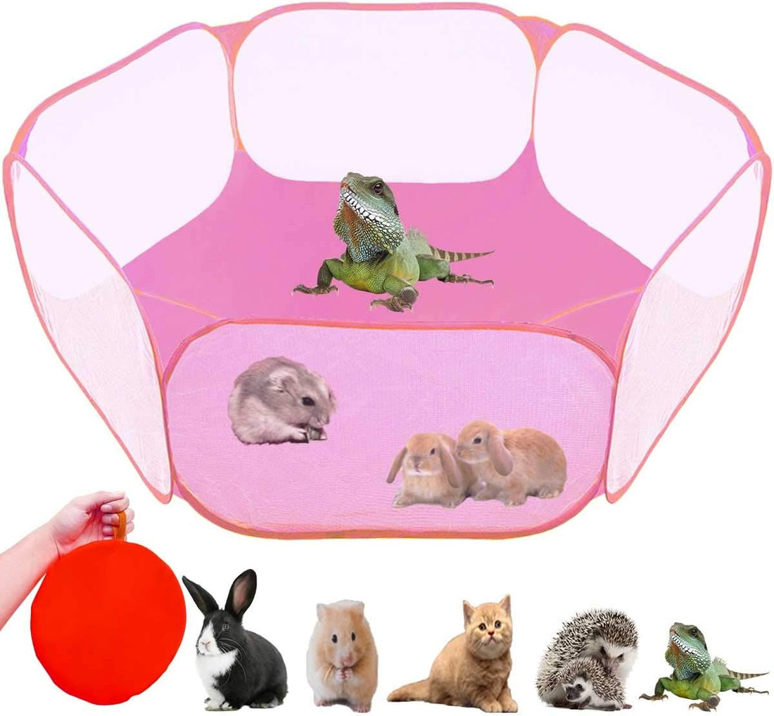 Small Animals Tent,Reptiles Cage,Breathable Transparent Pet Playpen