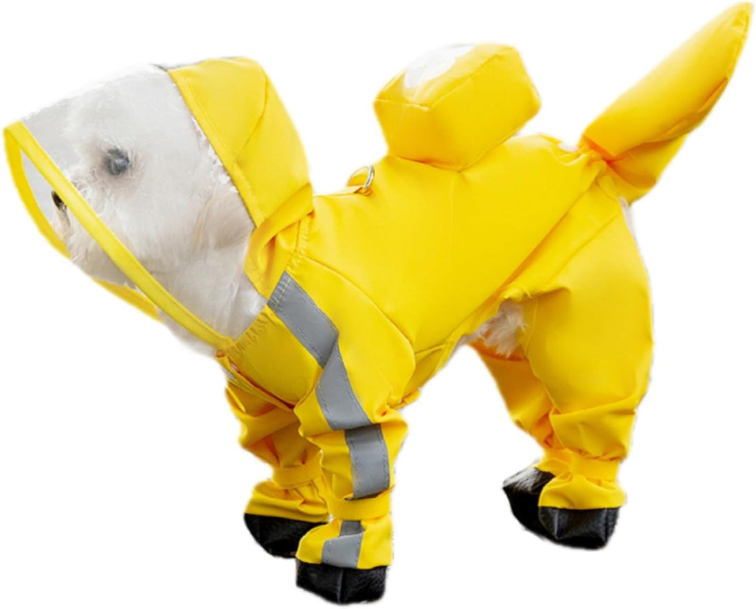 Waterproof Dog Raincoat,Full Coverage 4 Legs Dog Rain Jacket