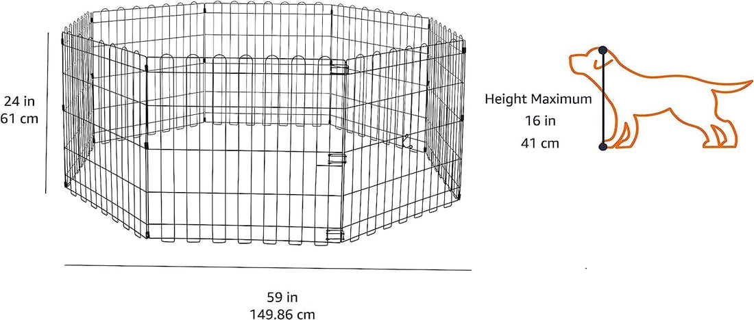 Foldable Octagonal Metal Exercise Dog Playpen