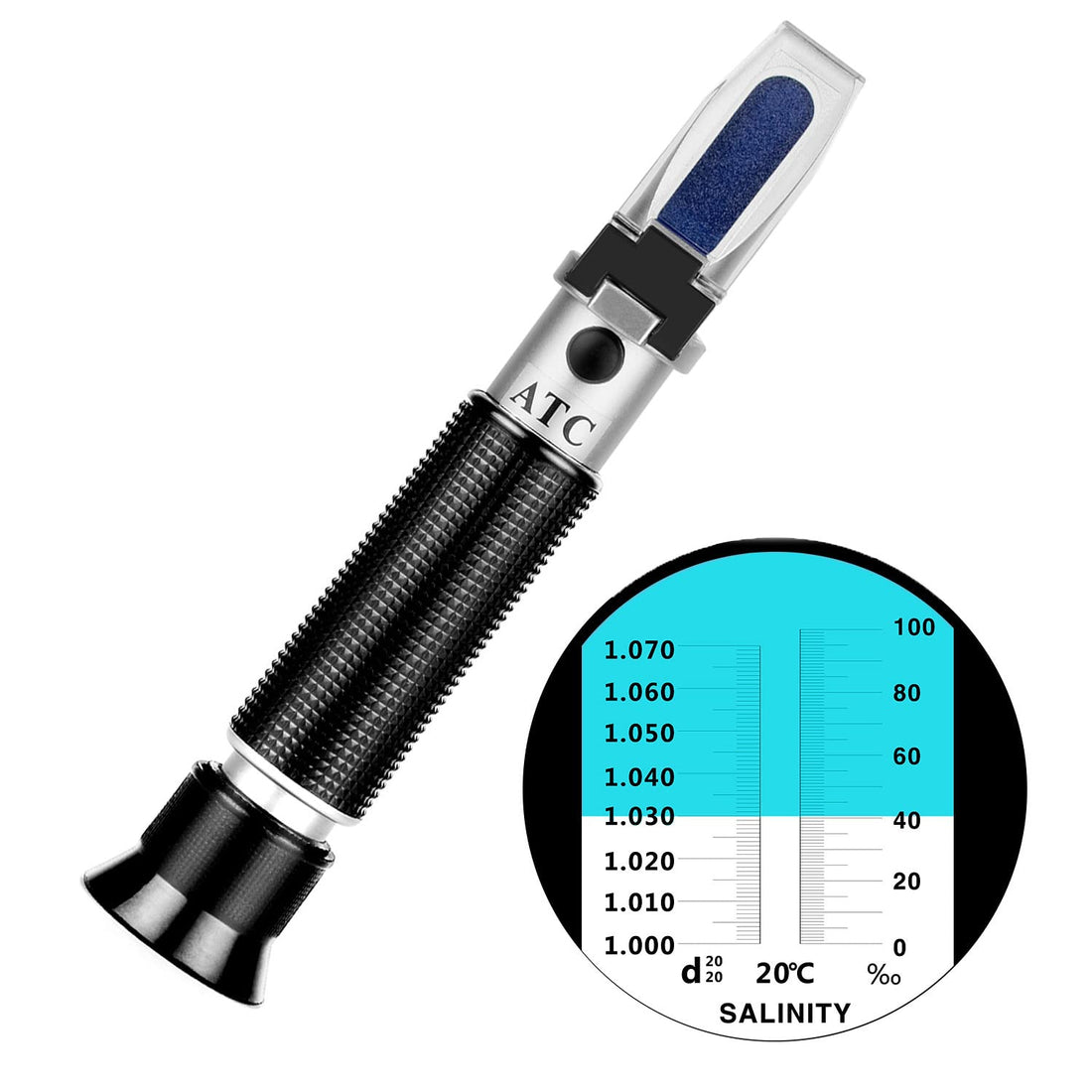 Water Salinity Refractometer, Dual Scales Hydrometer