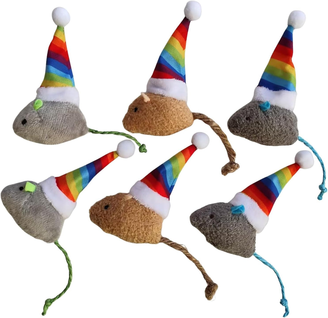 6-Pack Halloween Cat Toys Interactive Toy Witch Magic Hat Costume