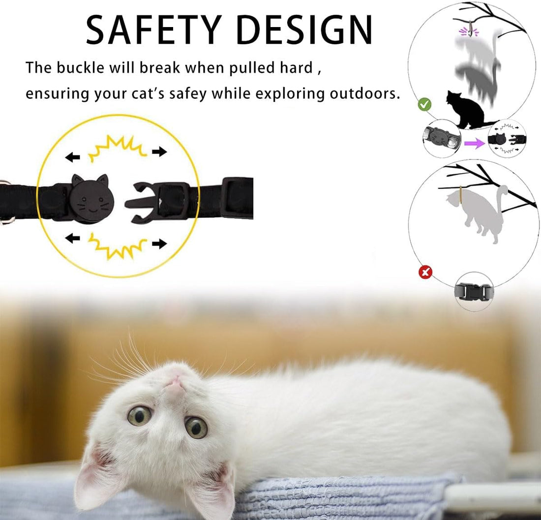Airtag Cat Collar Breakaway, Safety Kitten Collar with Apple Airtag