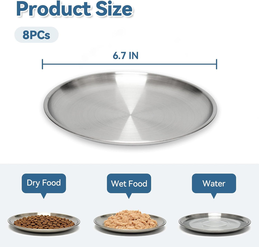 8 Pack Stainless Steel Cat Food Bowls