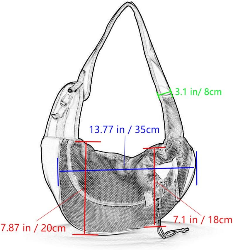 Kucehiup Pet Sling Carrier for Small Dogs Cats Breathable Mesh