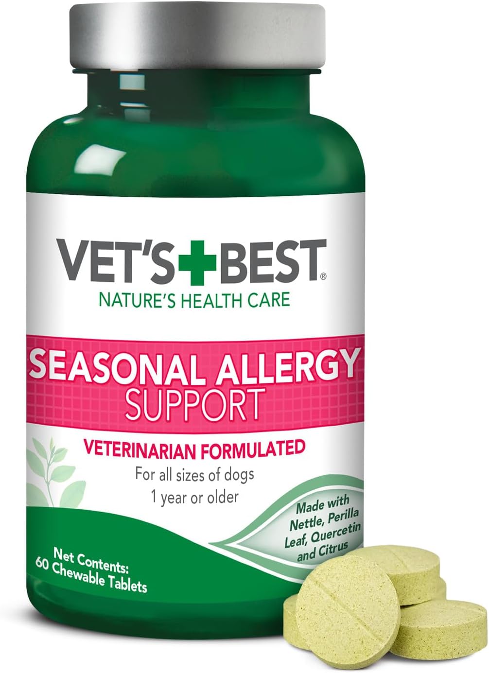 Vet's Best Seasonal Allergy Chewable Tablets for Dogs, Soothes Dog