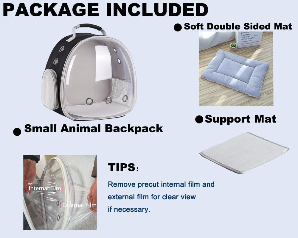 Portable Small Animal Backpack Travel Breathable Pet Carrier Bag